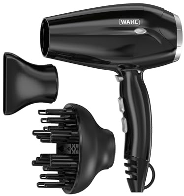 Wahl Powershine Secador de pelo, secado rápido con accesorios | Botón «Cool Shot», 3 niveles de calor y 2 de velocidad, secado rápido, realza los rizos y las ondas, 390 g