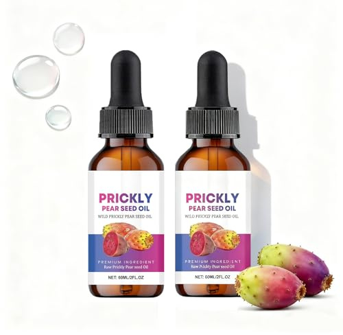 Prickly Pear Seed Oil for Face, Huiles de Pépins de Figue de Barbarie Bio Pressées à froid pour Hydrater, Sérum Hydratant Naturel pour Tous Types de Peaux (2)