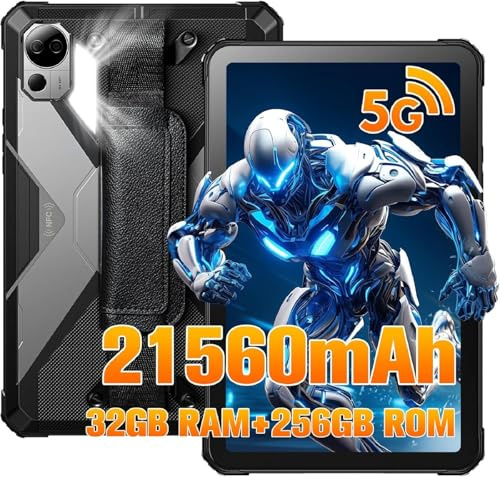 FOSSiBOT DT3 5G Tablette Incassable 21560mAh(66W) 10,4 FHD+ IPS 32Go+256Go/2To, Dimensity 7300 Tablette Durcie, Android 15 64MP+32MP Tablette Tactile, WiFi6/Octa-Core/IP68/IP69K/OTG/NFC/GPS (Gris)