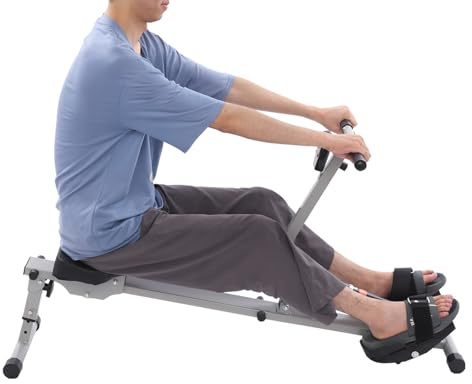 12 Widerstandsstufen Heim-Rudergerät, Faltbares Fitness-Rudergerät, ergonomische Schaumstoffgriffe und -Sitz, LED-Display, Cardio-Trainer für Gewichtsverlust und Muskelaufbau, Einfache Montage