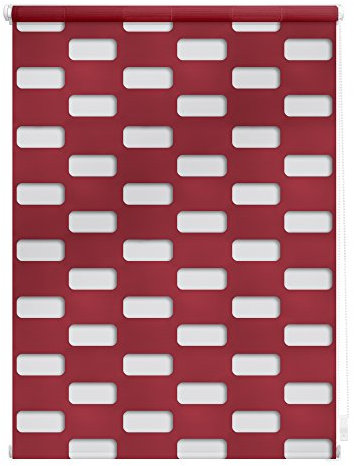 Lichtblick Doppelrollo Klemmfix ohne Bohren, Arena, Blickdicht, Klemmträger-Montage, Sichtschutz, Wandmongtage, Deckenmontage, für Fenster Bordeaux,100 cm x 150 cm (B x L)