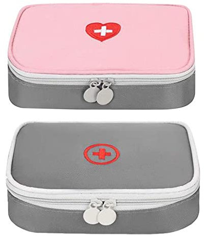 Zuzer Medikamententasche 2stk Notfalltasche Leer Klein Erste Hilfe Tasche,wasserdichte Tragbar Reiseapotheke Tasche Medikamententasche für Home Office Reisen Outdoor