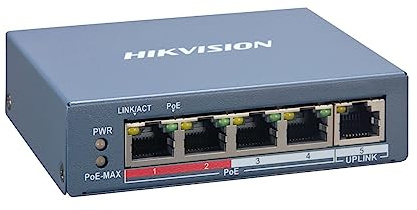 Hikvision - DS-3E1105P-EI Netzwerk-Switch – 4 PoE-Ports – 1 RJ45-Port – Blitzschutz 6 KV – DS-3E1105P-EI