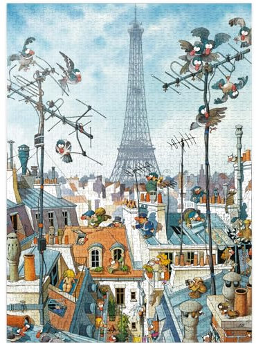 Eiffelturm - Jean-Jacques Loup - Cartoon Classics - Premium 1000 Teile Puzzle für Erwachsene