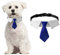 HACRAHO Hundehalsband, 1 Stück, Smokinghalsband mit blauer Krawatte, formell, verstellbar, Hochzeit, Haustierhalsband für kleine, mittelgroße Hunde, S