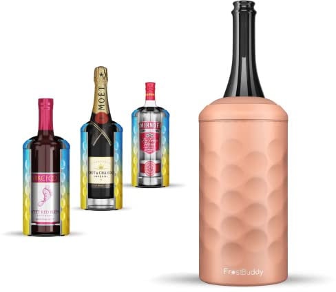 Frost Buddy - Wine Chiller Bucket - Vacuum Insulated Wine Bottle Cooler & Holder - Double Walled Stainless Steel Wine Chiller - Enjoy Cold Wine Glasses without a Champagne Bucket