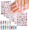 AIMEILI Nail Art Stickers Decals Self-Adhesive, 30 Sheets 3D Spring Flowers Nail Stickers Butterfly Stars Pattern Mixed for Women Girls Manicure DIY and as Kids Craft Art