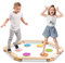 DREAMADE Balancierbalken mit 6 Trittsteine, Balancetraining für Kinder 3–7 Jahren, Schwebebalken Indoor & Outdoor, Motorik Spiel