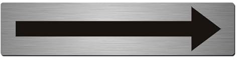 Aluminium Right/Left Arrow Sign 22cm x 5cm Brushed Silver