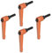 QUARKZMAN 4 Stück Klemmhebel Griff M6 x 20mm Außengewinde Schrauben Spritzbeschichter Kohlenstoffstahl Verstellbare Handgriffe Spannhebel Befestigung für Werkzeugmaschinen Geräte, Orange