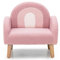 DREAMADE Kindersessel, Kindersofa aus Veloursstoff mit Schaumstoffpolsterung, Kinderstuhl aus Holz für Spielzimmer, Schlafzimmer, Wohnzimmer, für Mädchen und Jungen 3-5 Jahren (Rosa)