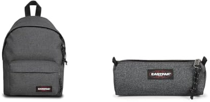 EASTPAK ORBIT XS Sac à Dos Mini, 27 L - Black Denim (Gris) & BENCHMARK Single Trousse, 27 L - Black Denim (Gris)