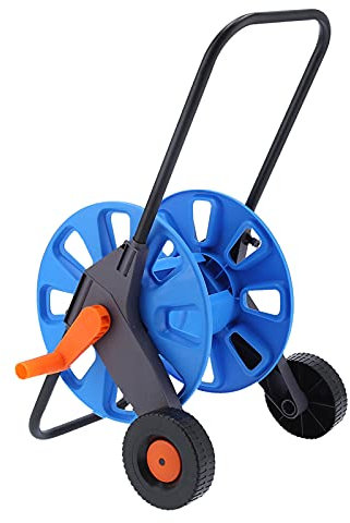 Wagenaufroller, Gartenschlauchaufroller, Tragbarer Handwagen Plus Erhöhte Stabilität, Aufbewahrung von Wasserrohren, Aufbewahrungsregal, Organizer G1/2 50 M Rohr