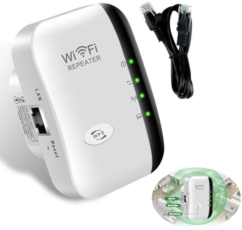 Extension WiFi 2024, amplificateur de signal WiFi jusqu'à 3000 m², répéteur Internet sans fil, amplificateur de portée longue portée avec port Ethernet pour connecter 50 appareils, point d'accès