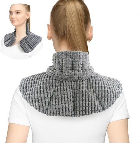 Aroma Season Microwave Heat Pad for Neck and Shoulders, Microwavable Heat Pad, Heated Neck Warmer with Flax Seeds, Heat Therapy, Gifts for Family, Friends (Grey)
