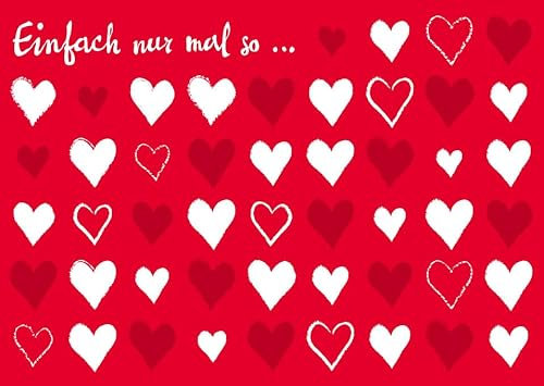 Gutsch Verlag Liebesgruß Postkarte Herzen in Rot & Weiß - Romantische Grußbotschaft für Valentinstag, Freundschaft & Einfach so