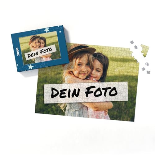 Fotopuzzle mit eigenem Bild - Puzzle selbst gestalten 2000 Teile - Schachtel Sterne - mit Foto personalisiert - Geschenk Weihnachten