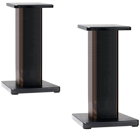 OUUTMEE Lot de 2 Pieds D'Enceintes en Bois, Supports de Haut-parleurs Robustes pour Enceintes de Bibliothèque et Satellites, Support D'enceinte de Sol Jusqu'à 50KG (50CM)