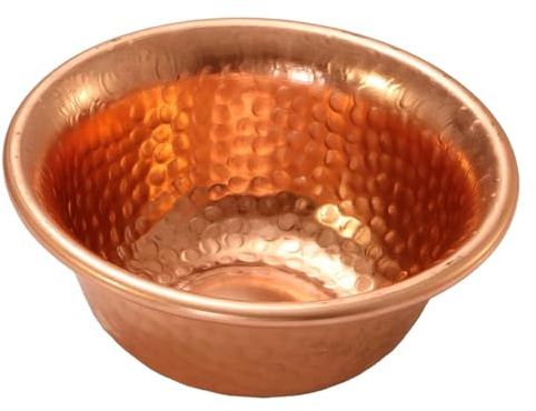 JISADER Buddhistische Wasseropferschale, Dekorative Schale, Feng-Shui-Ornament, Gebetsschale aus Kupfer, 8cmx8cmx3cm