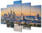 murando - Wandbilder XXL Frankfurt 100x50cm 5 tlg - Wand Deko Leinwand Bilder Groß Wanddeko Wohnzimmer Schlafzimmer Kunstdrucke - Stadt Panorama d-B-0164-b-m