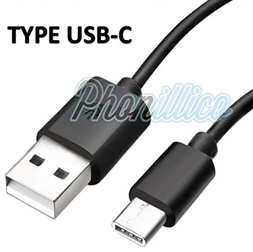 PHONILLICO® Cable USB-C Chargeur Noir pour Samsung Galaxy NOTE 8 - Cable Port USB Data Chargeur Synchronisation Transfert Donnees Mesure 1 Metre
