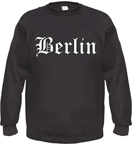 Berlin Sweatshirt - Altdeutsch - Bedruckt - Pullover L Schwarz