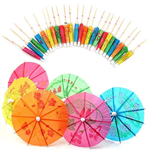 ZARRS Lot de 50 parasols en Papier pour Boisson - Décoration de Cocktail - Boissons Tropicales - Étiquette de Fruits - 10 cm