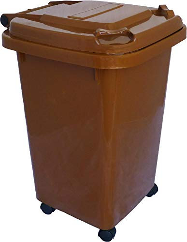 JfM The-Wheelie-Bin-Company Mini Wheelie Bin 50L Brown with Castors