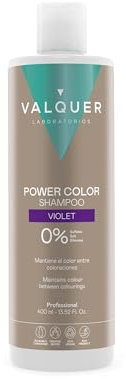 Valquer Professional Shampoo Power Color gefärbtes Haar. Vegan und Sulfatfrei (Violett). Haarfarbe Enhancer - 400 ml