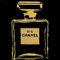 Buyartforless Chanel Urban Chic in Gelb und Schwarz von PopArtQueen 61 x 61 cm