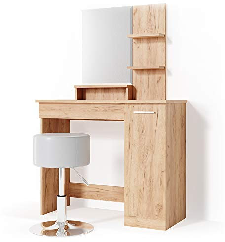 Vicco Schminktisch Julia, Goldkraft Eiche, 90 cm mit Hocker