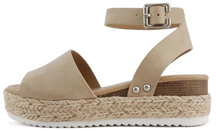 Soda Espadrille für kleine Kinder/Mädchen mit Keilabsatz und offenem Zehenbereich