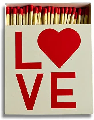 Curator Home Luxury Gift Long Safety Matches | Stylish Love Design Square Matchbox