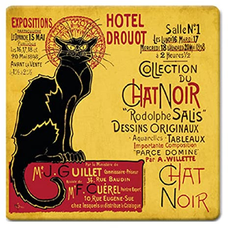 Cartexpo - Dessous de Plat en Verre - Le Chat Noir
