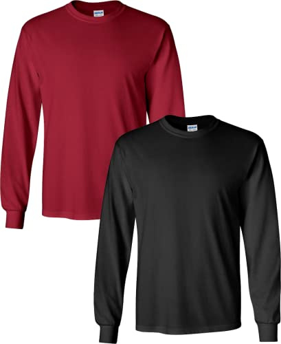 Gildan Men's Ultra Cotton Long Sleeve T-Shirt (Pack of 2)