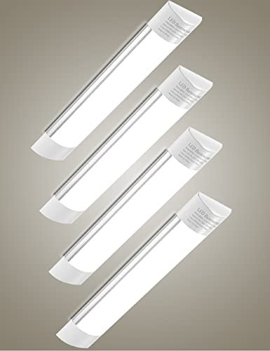 Sararoom 4 Pack 10W LED Deckenleuchte Röhre Licht 30cm 1200LM Feuchtraumleuchte Led, 4500K Neutralweiß Lichtleiste, 130° Abstrahlwinkel Leuchtstoffröhre für Wohnzimmer Küche Garage Büro Werkstatt