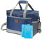 Randaco Kühltasche mit Kühlakku, 15L Groß Kuhltasche Faltbar, Wasserdicht lunchtasche, Picknicktasche, Outdoor Isoliertasche mit 16h Kühlfunktion kleine Lunchtasche, Blau
