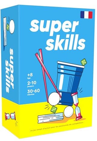 Super Skills - Jeux de Société Adulte, Ado et Enfant - Jeu de Societe 8 Ans Plus - 120 Défis pour Toute la Famille - Jeu de Fête Amusant - Cadeau Garcon 12 Ans & Fille - Version Français