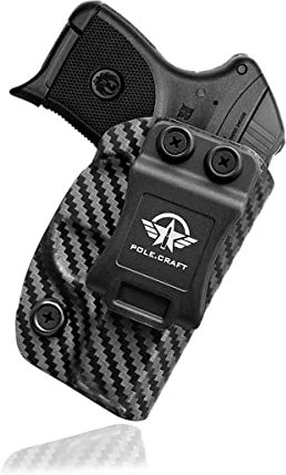 Gun Holster, Carbon Fiber Kydex Holster IWB Ruger LCP 380 Holster for Ruger LCP 380 Pistol Case Pocket - Inside Waistband Carry Concealed Holster Accessories Guns Pouch (Carbon Fiber Black, Right)