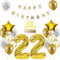Luftballon 22. Geburtstag deko mann Gold Weiß Geburtstagsdeko 22 Jahre Geburtstag dekoration Weiß Gold Folien Ballon 22 Geburtstag frau junge deko Tortendeko 22th Happy Birthday deko