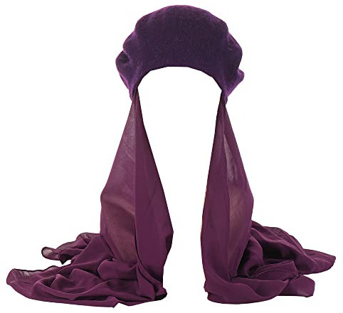 JDYaoYing Damen Jd-Barett-Hijab-Pur Beanie-Mütze, Violett, 6