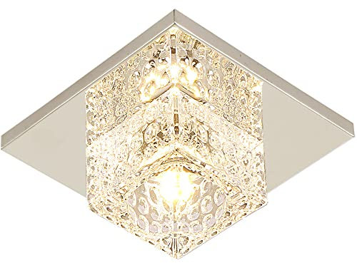 FAZRPIP Kristall-LED-Downlights 5 W Einbau-LED-Deckenleuchte Eingebettete Bunte LED-Panel-Licht-Schallwand-Ordnung Innendekoration Quadratische LED-Einbaubeleuchtung Schnittlochgröße: 50-90 mm