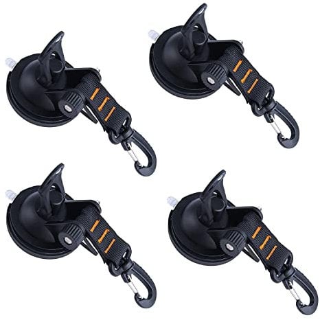 Haken Saugnapf, 4 Stücke Saugnäpfe mit Haken, Saughaken Extra Stark Bis 10 KG, Saugnapf Haken Extra Stark Saugnäpfe für Camping Wohnmobil Haushalt Zelt Auto Sonnensegel Vordach Autospanner