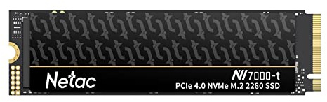 Netac 1TB PCIe Gen4x4 M.2 SSD Up to 7,300 MB/s NVMe Internal SSD with Aluminum Heatspreader High-Performance Storage for Desktop and Laptop PCs Works with PS5, NV7000-t