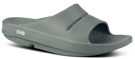 OOFOS OOahh Slide - Lightweight Recovery Footwear - Reduces Stress on Feet, Joints & Back - Machine Washable, Olive, 16 Women/14 Men