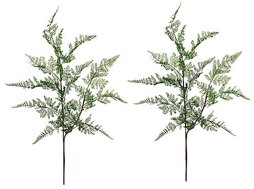 matches21 Schöne künstliche Pflanzen Farn - Kunstpflanzen Plastikpflanzen Farn 2er Set - Sommer Deko Unechte Pflanzen Lederfarn 81 cm