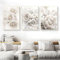 DLKAJFK Ensemble d'affiches de peinture murale moderne, paysage naturel, plage, feuilles de roseau, roses blanches, impression sur toile, décoration murale, ensemble d'affiches sans cadre (fleurs