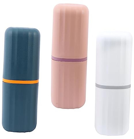 PartyKindom 3stücke Zahnbürstenbecher Aus Umweltfreundlichem Material Für Heim Und Reisegebrauch Tragbares Design Mit Abgerundeten Ecken Zum Schutz Der Mundhaut Komplettes Reisezubehör Zum Auf