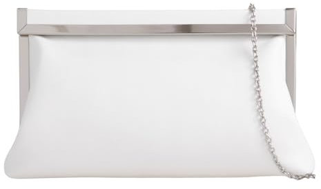 UShopUK Stylish Faux Leather Bridal Prom Wedding Evening Clutch Party Purse Shoulder Hand Bag (White)