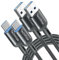 TechRise USB C Cable 2 Pack, USB Type C to USB A Charger Nylon Braided Fast Charge Cord for Samsung Galaxy S23 S22 S21 S20 S10, Google Pixel, Xperia, Android Mobile Phone (6.6 + 3.3ft)